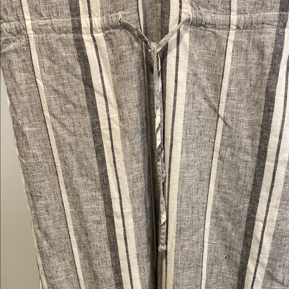 Anthropologie Cloth & Stone Jumpsuit Romper Linen Striped Cottage Beachy Medium - Picture 5 of 13